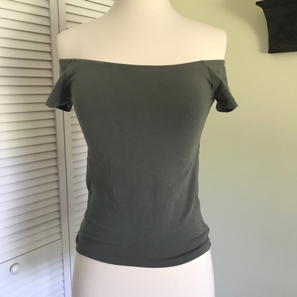 Express Tops - Express one eleven size S Olive off shoulder top